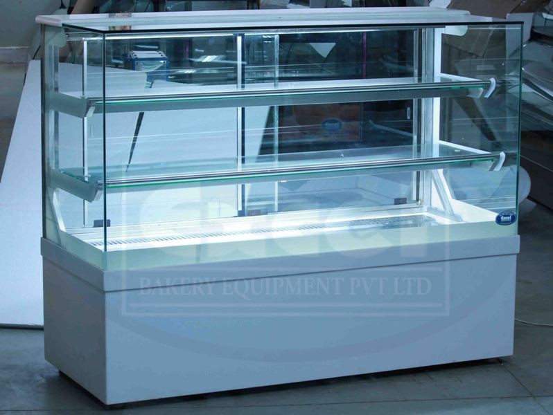1352314176_Milky White - Excel Straight Glass Display Counter cladded with milky white corian granite