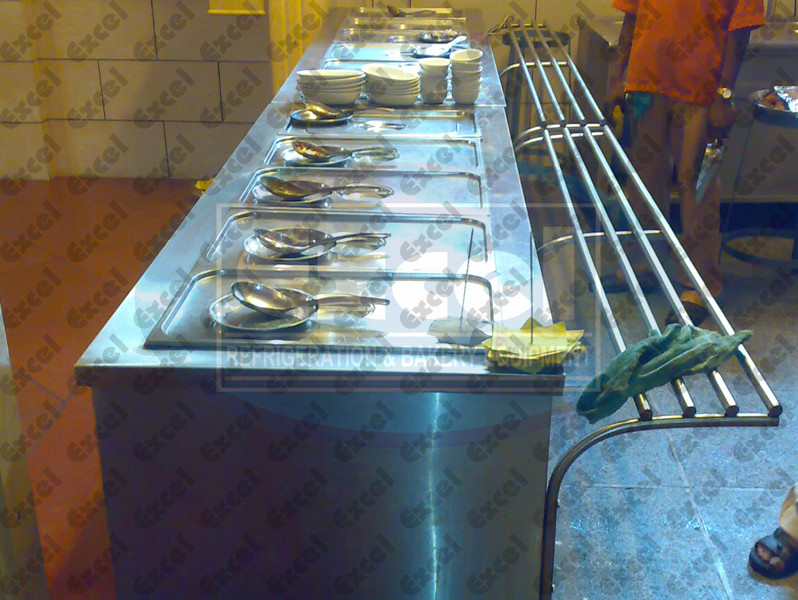 Bain marie counter showcase biryani display hot kebab display hot sweets display showcase counter gravy curry