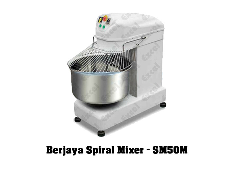 Berjaya imported spiral mixer dough mixer digital two speed flour kneader reverse bread bun bakery sm50m